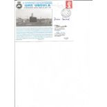 FDC to commemorate the de-commissioning of the patrol submarine HMS Ursula. Signed by its first