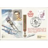 Colonel Baron Willy Coppens De Houthulst signed RAF cover. Flown in Mirage 5 BA 37 date stamp 17. 5.