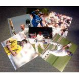 Cricket collection 6 signed colour photos from some great names includes Angelo Mathews, Ian Bell,