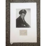 John Garfield signature piece mounted below black and white photo. March 4, 1913 - May 21, 1952) was