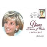 FDC Luxury first day cover to celebrate the life of Princess Diana. Good Condition. All autographs