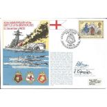 Admiral Sir Desmond Dreyer and Commander R B Jennings signed RNSC(2)23 cover commemorating the