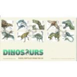 FDC to celebrate Dinosaur Fossil Reptiles From The Uk. Postmark 10th October 2013. Good Condition.