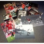 Football Manchester United collection 10 signed assorted photos from players all that have played