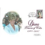 FDC Luxury first day cover to celebrate the life of Princess Diana. Good Condition. All autographs