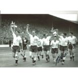 Tottenham Hot Spurs signed black and white 10x8 photo. Taken as they lifted the FA Cup, thus winning