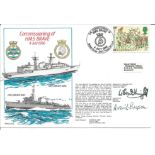 HMS Brave 1986 Commissioning official Navy cover RNSC(4)22. Signed by Lady Bryson, Sponsor and