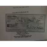 Criminal Charles Manson signed 1969 US Bank Cheque. Good Condition. All autographs come with a