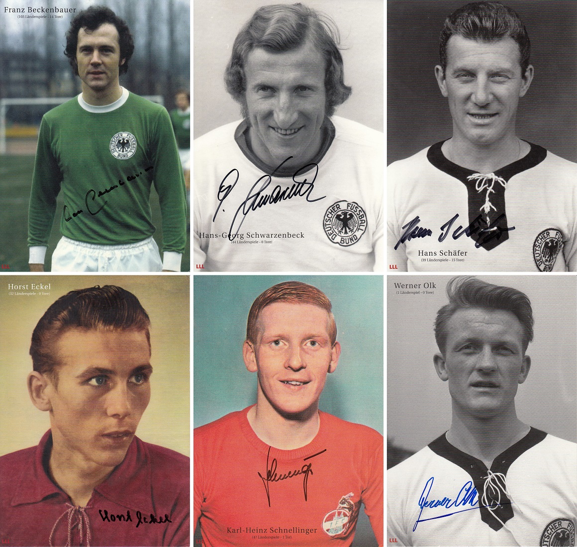 Autographed Lot Of Football Cards, Issued By Agon (Germany), Modern Superbly Produced Large Cards,