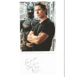 Christian Bale Actor Signed Card With Batman Photo. Good Condition. All autographs come with a