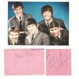 The Animals Two Vintage 1964 Signed Pages With Photo Includes Eric Burdon, Chas Chandler, Alan