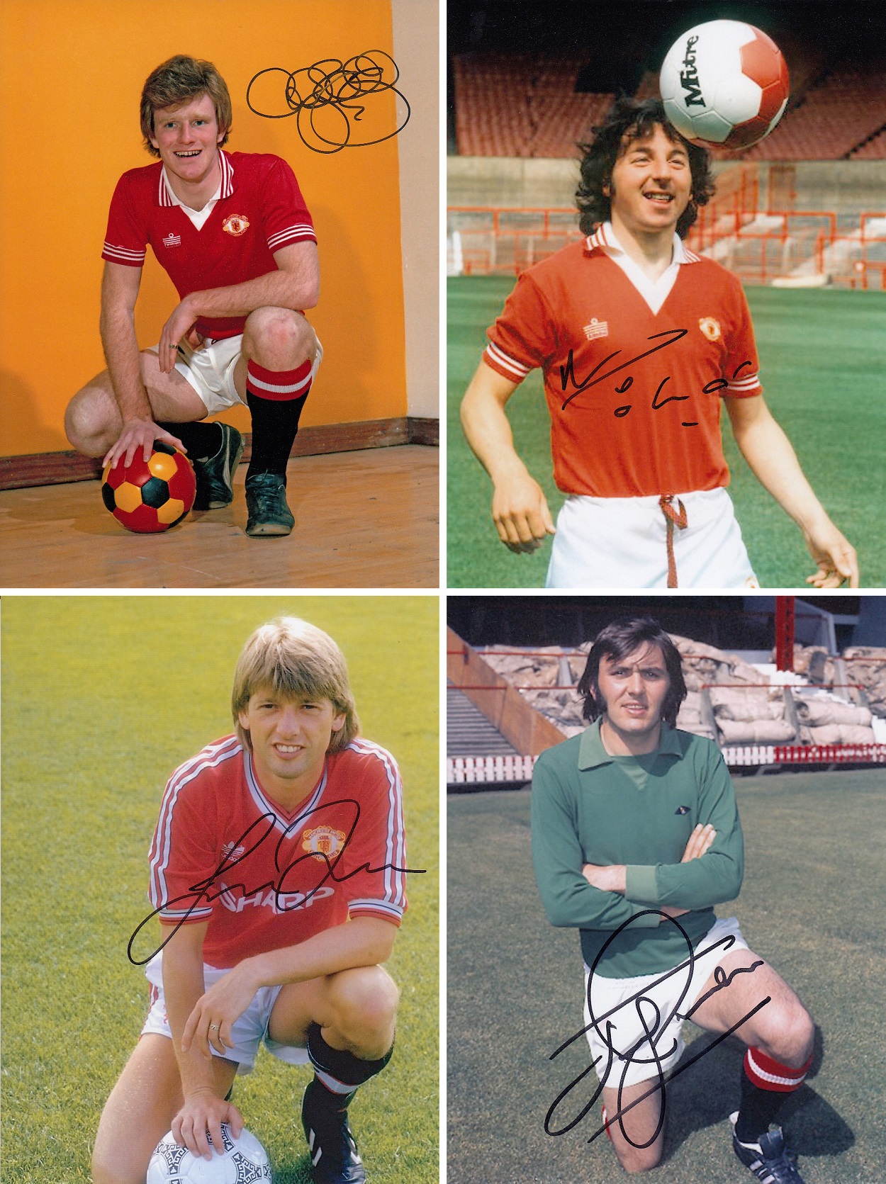 Autographed Lot Of Man United Photos, Of Players From The 1960s To 1980s, All Measure 8 X 6 And