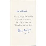 Anna Neagle signed Birthday card to Mr Williams. Good Condition. All autographs come with a