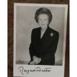 Prime Minister Margaret Thatcher signed 6 x 4 inch bw photo. Good Condition. All autographs come