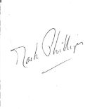 Captain Mark Phillips signed 4x3 album page. Captain Mark Anthony Peter Phillips CVO ADC, born 22