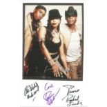 R an Band Lucy Pearl signed promo card, they formed in 1999. Signed by Raphael Saadiq (formerly of