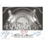 Linda Griffin, Arlene Thomas and David Rous multi signed Beauty and the Beast 10x8 black and white