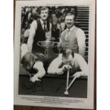 Snooker Steve Davis and Dennis Taylor signed 16 x 12 inch b/w photo. Good Condition. All