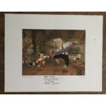 Pinocchio Eddie Carroll the voice of Jiminy Cricket signed 14 x 12 inch colour print. Good