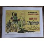 Star Wars Jeremy Bulloch Boba Fett signed 16 x 12 inch colour print of movie poster. Good Condition.