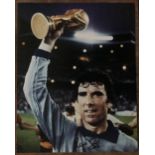 Football Dino Zoff signed 10 x 8 inch colour photo holding World Cup. Good Condition. All autographs