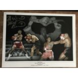 Boxing Frank Bruno signed 16 x 12 inch colour montage photo. Good Condition. All autographs come