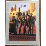 Star Wars Jeremy Bulloch Boba Fett signed 16 x 12 inch colour print Bounty Hunters. Good