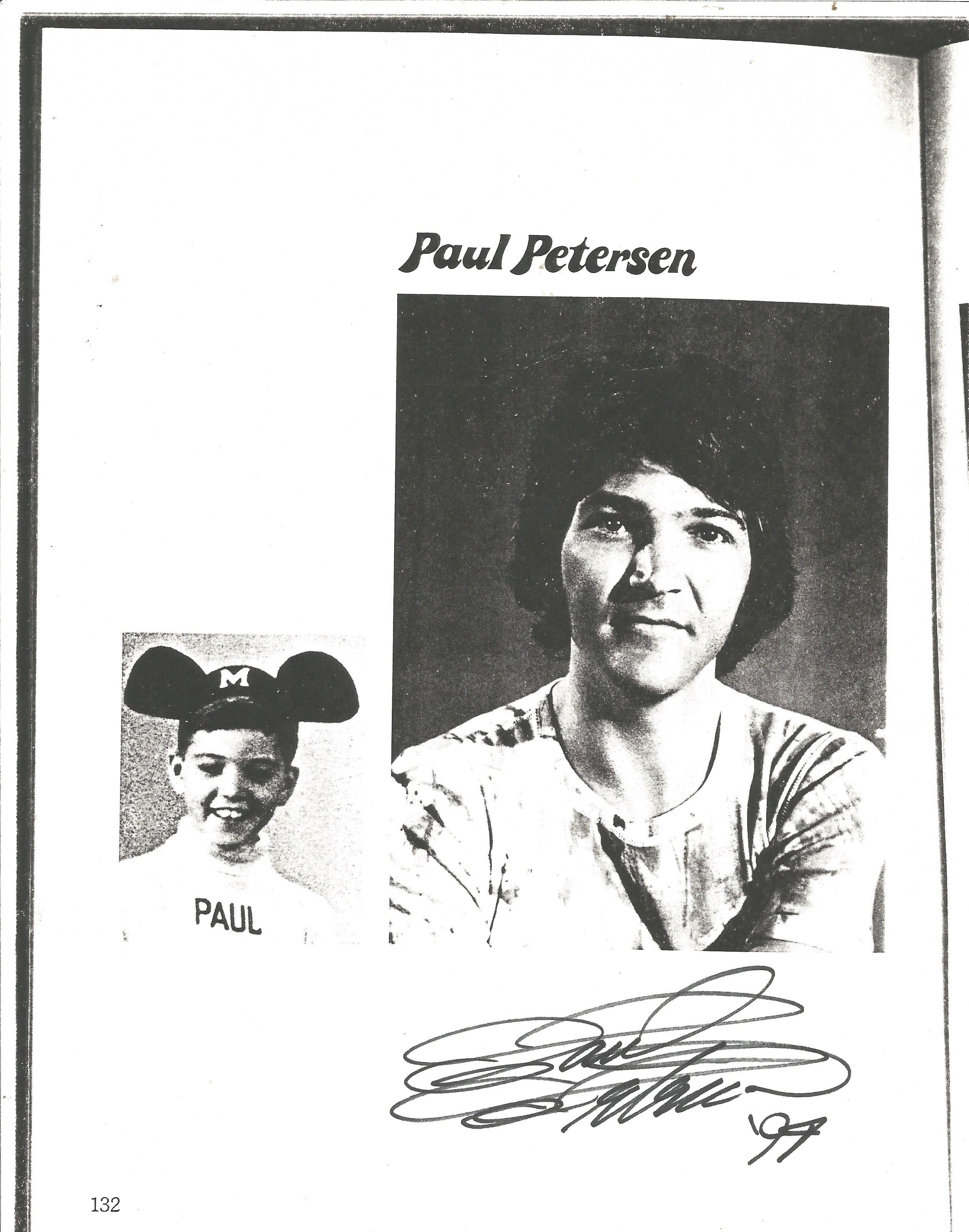 Paul Petersen signed 11x9 black and white magazine image. Paul William Petersen, born September