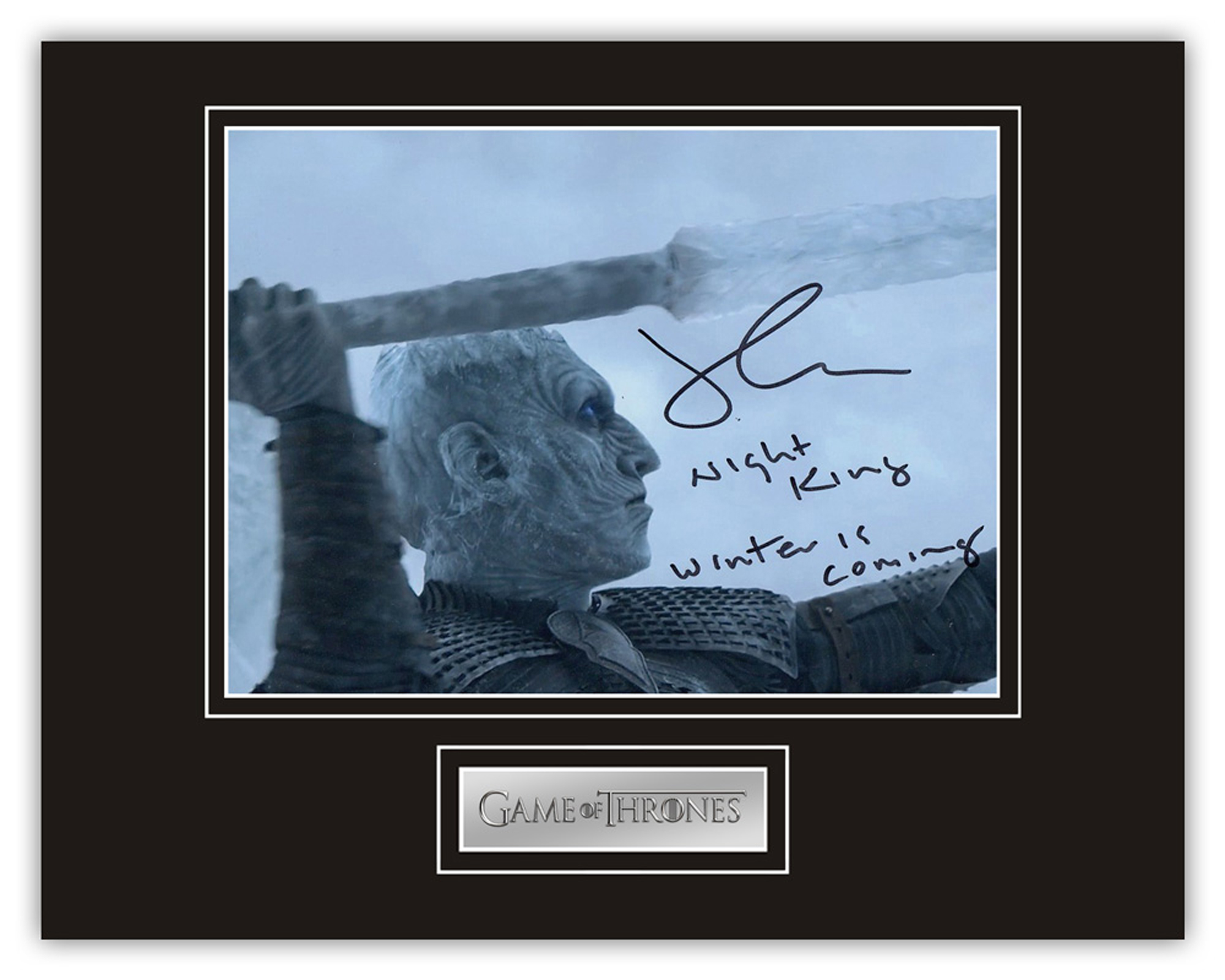 Stunning Display! Game Of Thrones Richard Brake hand signed professionally mounted display. This