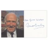 Autographed Sir Matt Busby Photocard, Official Manchester United Photocard Measuring 5.5 X 3.5