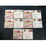 Queens Flight FDC collection RAF cover collection. Full set of five 1995 covers comm. The first