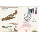 WW2 Fighter ace Alan Deere DSO DFC Battle of Britain signed RAF Uxbridge Spitfire flown cover.