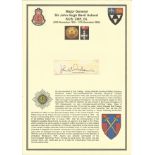 Sir John Hugh Bevil Acland, KCB, CBE, DL signed piece. Set with corner mounts on a superb A4