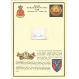 General Sir Martin Baker Ferndale KCB signed card. He was a British Army General reaching high