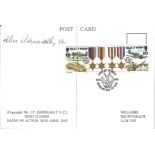 Lance Corporal John Kenneally V. C signed post card signature on reverse. Picturing Kenneally at Bou