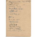 RARE 18 RAF Wartime signatures all co-signed on a page of a notebook. This rare page contains 18 RAF