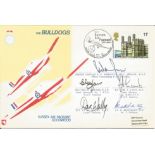 The Bulldogs Air Display team cover flown and signed by five team members. Good condition. All