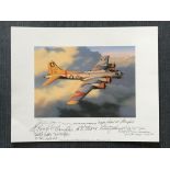 Nicolas Trudgian B 17 Flying Fortress signed by 5 prominent USAAF veterans who flew B 17 Flying