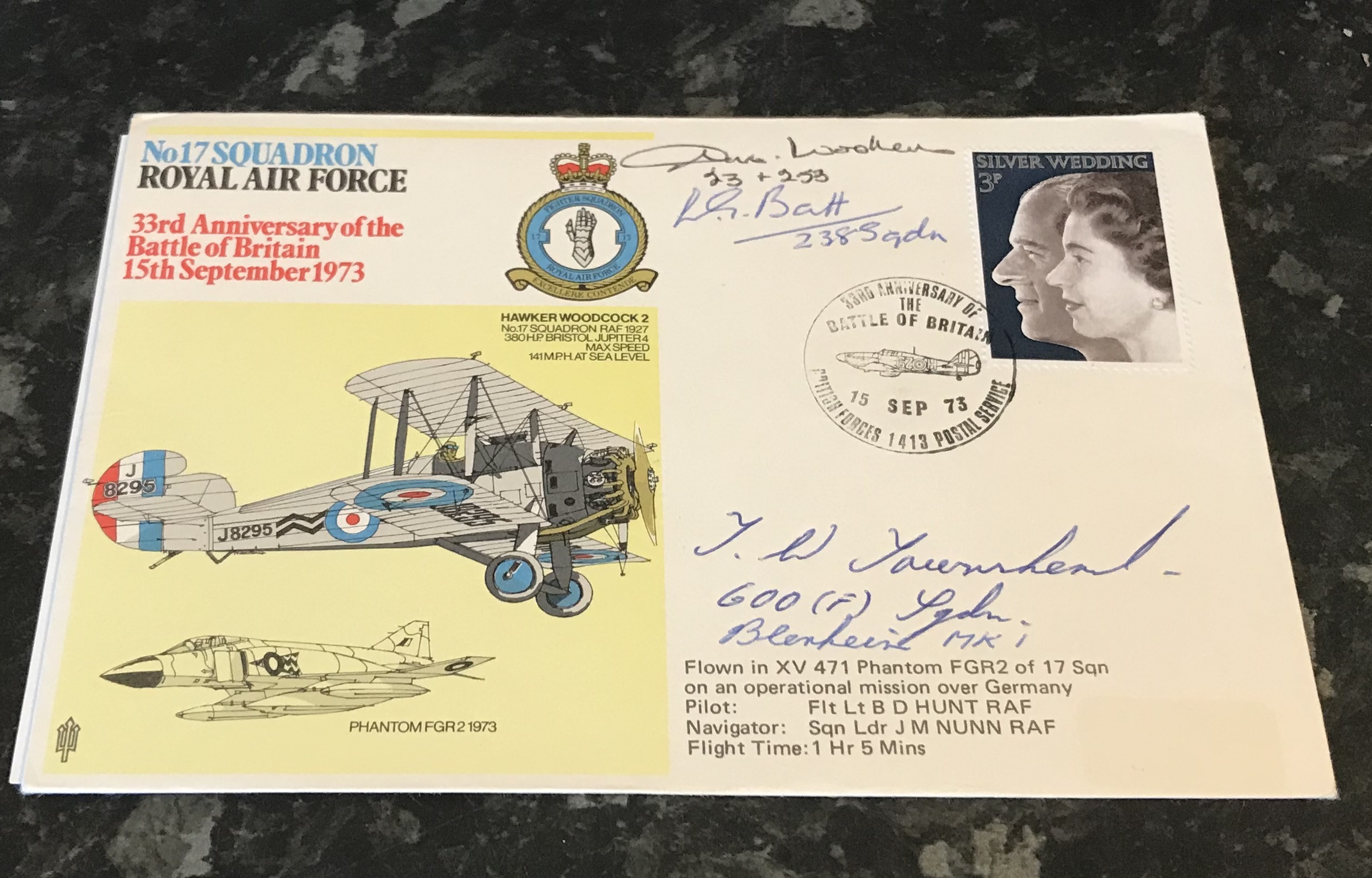 WW2 RAF multi signed cover including Group Captain Raymond Duke Woolley RAF No. 23 and 253