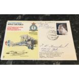 WW2 RAF multi signed cover including Group Captain Raymond Duke Woolley RAF No. 23 and 253