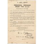 Set of WW2 vintage 21st Army Group printed Letters Monty to his troops at every stage from D day