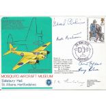 WW2 bomber aces multiple signed Mosquito Aircraft Museum cover. Signed by Air Cdre R Chisholm DSO