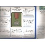 WW2 multisigned cover A4 size. Award of the George Medal to Airmen signed by R Bullen, Sir