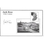 Jack Rose signed 6x4 World War II white card with black and white image. Jack Rose, CMG, MBE, DFC (