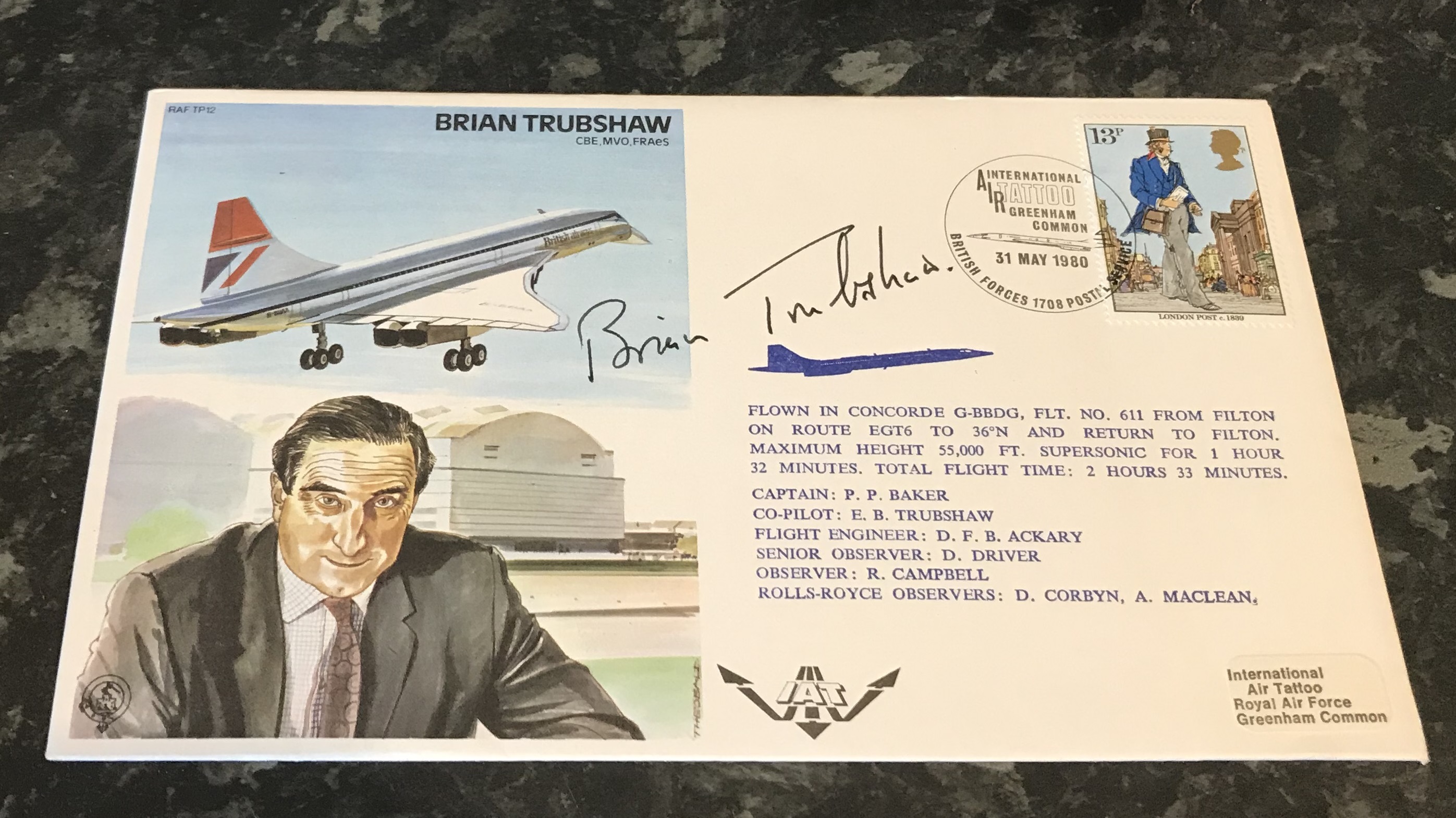 Brian Trubshaw (1924 2001) CBE, MVO was a leading test pilot, and the first British pilot to fly