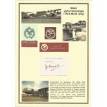 Major John Hemmings FRSA MAIE (Dip) signed piece. He commanded G Squadron Glider Pilot Regiment of