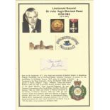 Lieutenant General Sir John Hugh Sherlock Read KCB OBE signed piece serving in WWII later Director