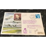 Flown and signed cover Sir Sydney Camm RAF Museum HA7 Historic Aviators cover 1976, flown in a