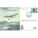 WW2 Dambuster raid veteran AM Harold Mick Martin DFC signed 1981 Avro Lancaster bomber cover B30.