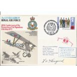 Sd Ldr Laurence A Thorogood DFC 87 (F) Squadron signed FDC No1 Squadron Royal Air Force 60th ann